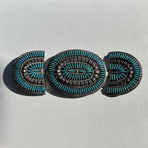 Black and Blue Turquoise Beaded Women's Belt